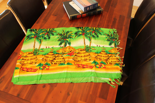 Scarf women ,green with Palm