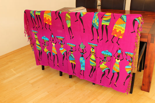 Scarf women , pink, Schal, Strandtuch, with african motiv