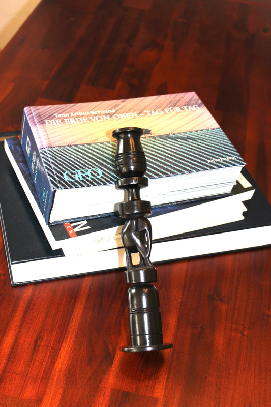 Candlestick with  Elephant Motiv,Wood candlestick black