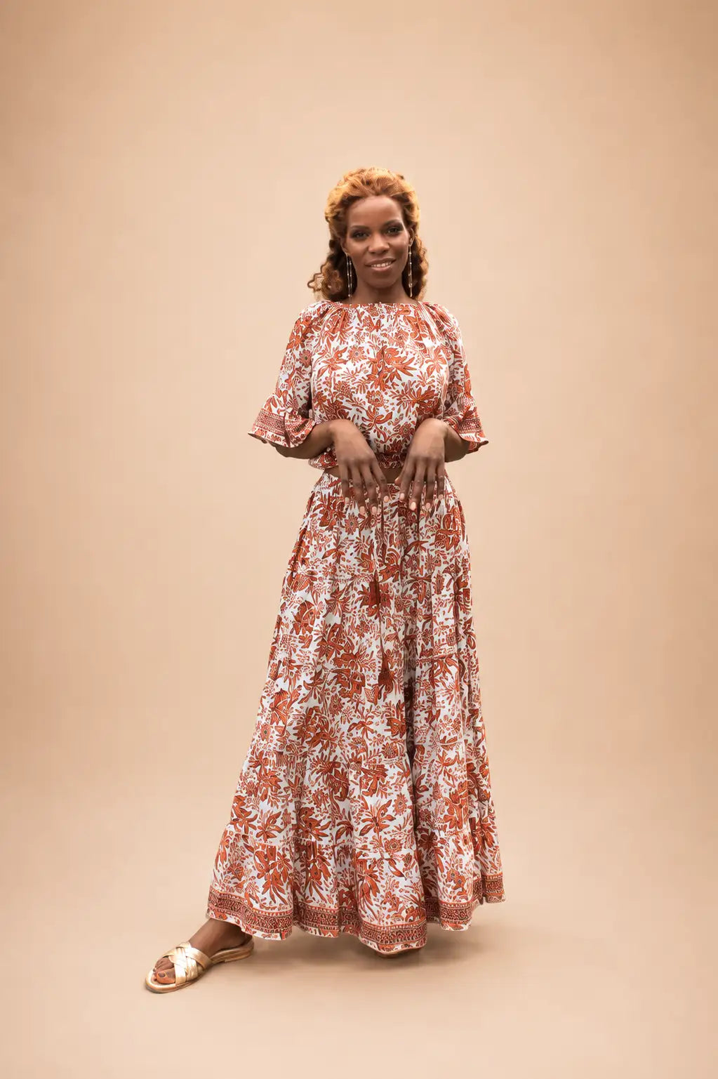 1971 Long Bohemian Frill Skirt And Gipsy Top Jungle