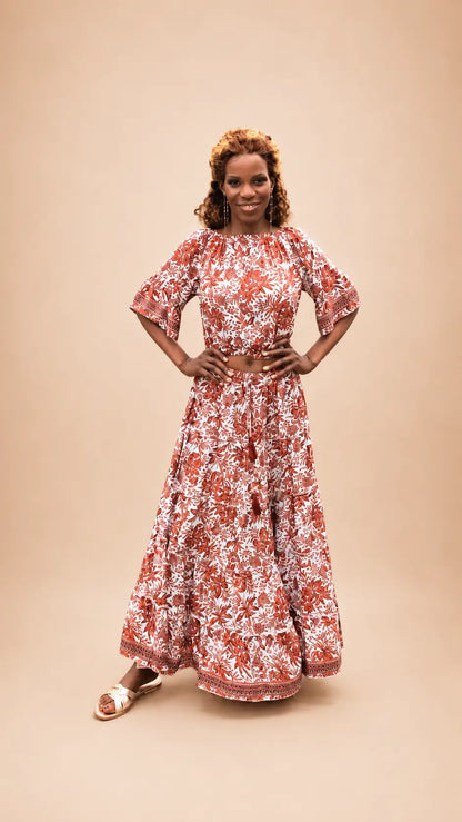 1971 Long Bohemian Frill Skirt And Gipsy Top Jungle