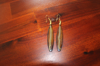 Earring  elegant  in dark brown horn,Handmade horn earrings