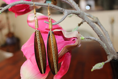 Earring  elegant  in dark brown horn,Handmade horn earrings