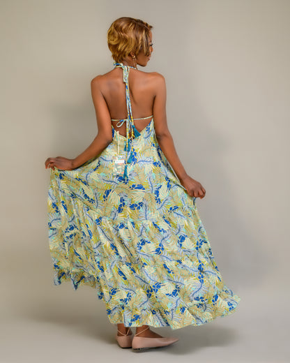 Langes Strandkleid mit Rüschen